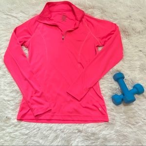 Danskin Now Neon Pink 3/4 Zip Workout Top